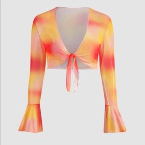 NWT Beach Sunrise Orange Cover Up Top